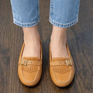 Marc Joseph New York Women's Leather South Street Kilt Loafer Driving Style Shoe